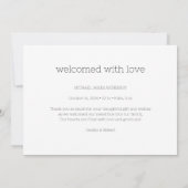 Minimale Baby Dank u de Kaart van de Aankondiging  (Achterkant)