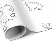 Minimale Baby-dinosauriërs Cadeaupapier (Rol Hoek)