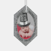 Minimale Baby foto eerste nieuwe jaren Glas Ornament (Voorkant Rechts)