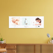 Minimale Baby Foto Trio Birth Keepomwille Canvas Afdruk (Insitu (Woonkamer))