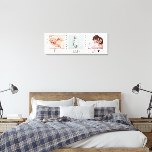Minimale Baby Foto Trio Birth Keepomwille Canvas Afdruk (Insitu (Slaapkamer))