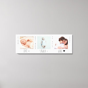 Minimale Baby Foto Trio Birth Keepomwille Canvas Afdruk