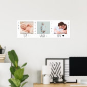 Minimale Baby Foto Trio Birth Keepomwille Poster (Thuiskantoor)