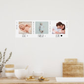 Minimale Baby Foto Trio Birth Keepomwille Poster (Keuken)