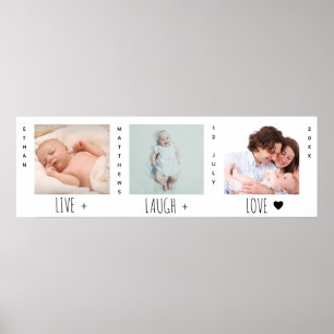 Minimale Baby Foto Trio Birth Keepomwille Poster