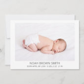 Minimale baby-geboortefoto aankondiging (Voorkant)