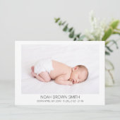 Minimale baby-geboortefoto aankondiging (Staand voorkant)