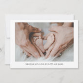 Minimale baby-geboortefoto aankondiging (Achterkant)