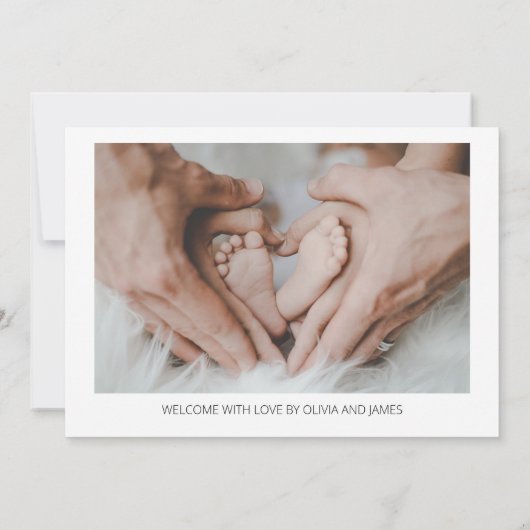 Minimale baby-geboortefoto aankondiging (Achterkant)