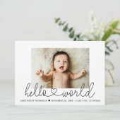 Minimale Baby Hallo Foto Aankondiging (Staand voorkant)