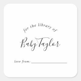 Minimale Baby shower Bladplaat Vierkante Sticker