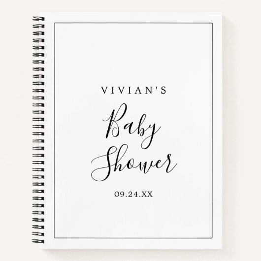 Minimale Baby shower Cadeauslijst Notitieboek (Voorkant)