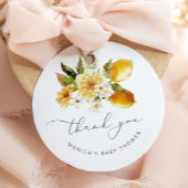 Minimale baby shower citroen bedankjes labels