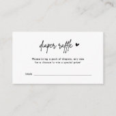 Minimale Baby shower Diaper Raffle Tickets Informatiekaartje (Voorkant)
