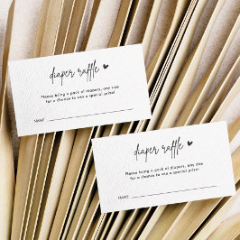 Minimale Baby shower Diaper Raffle Tickets Informatiekaartje