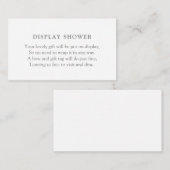 Minimale Baby shower Display Shower Informatiekaartje (Voorkant / Achterkant)