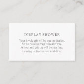 Minimale Baby shower Display Shower Informatiekaartje (Voorkant)