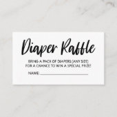 Minimale Baby shower dunne Raffle-kaart Visitekaartje (Voorkant)