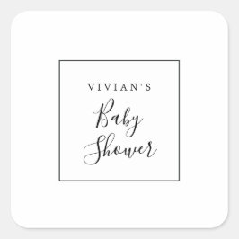 Minimale Baby shower Envelopzegels Vierkante Sticker