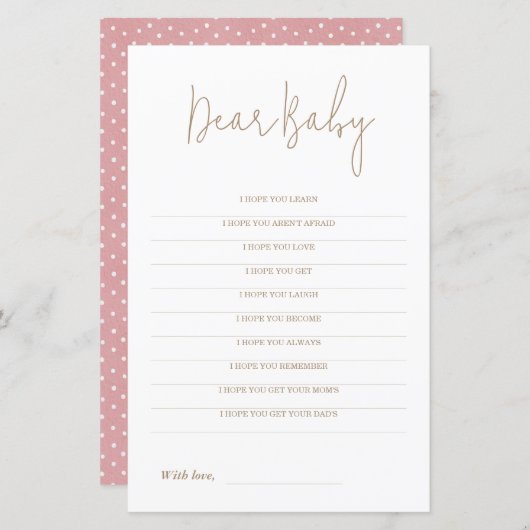 Minimale Baby shower Game Beste Baby Kaart (Voorkant / Achterkant)