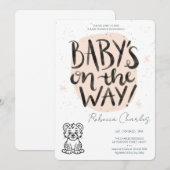 Minimale baby shower kaart (Voorkant / Achterkant)