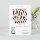 Minimale baby shower kaart (Staand voorkant)