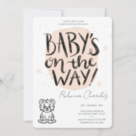 Minimale baby shower kaart