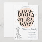 Minimale baby shower kaart (Voorkant / Achterkant)