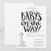 Minimale baby shower kaart (Voorkant / Achterkant)