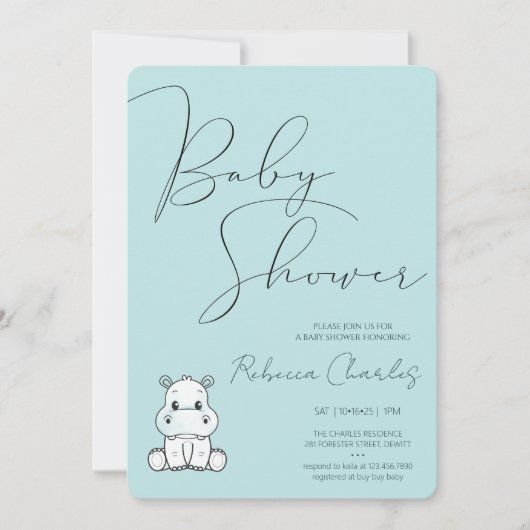 Minimale baby shower kaart (Voorkant)