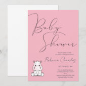 Minimale baby shower kaart (Voorkant / Achterkant)