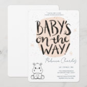 Minimale baby shower kaart (Voorkant / Achterkant)