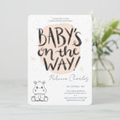 Minimale baby shower kaart (Staand voorkant)
