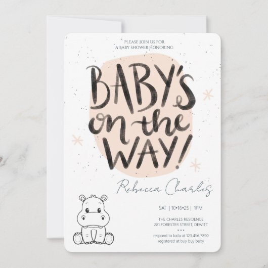 Minimale baby shower kaart (Voorkant)