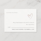 Minimale Baby shower met Blush-hardeigenschappen i Informatiekaartje (Voorkant)