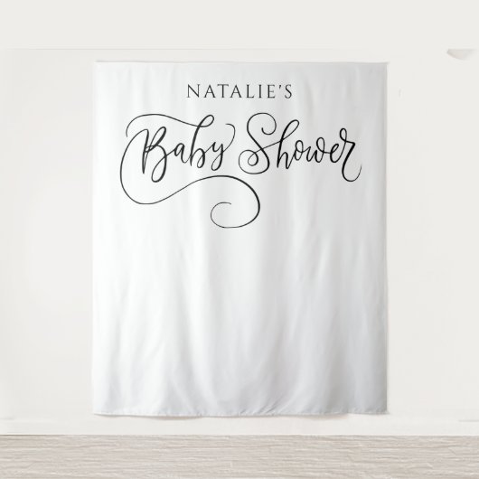 Minimale Baby shower Photo Prop Backdrop Wandkleed (Voorkant)