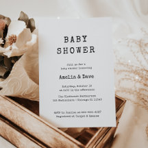 Minimale Baby shower schrijfmachinefunctie