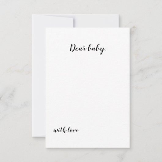 Minimale Baby shower Tijd Capsule Sign Kaart (Achterkant)