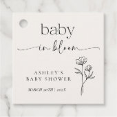 Minimale baby shower uitnodiging met wilde bloemen bedankjes labels (Voorkant)