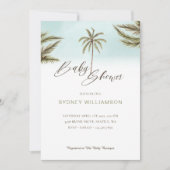 Minimale Baby shower van palmbomen met tropische W Kaart (Voorkant)