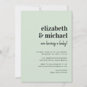 Minimale Baby shower voor moderne grijze paren Kaart (Voorkant)