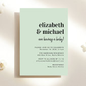 Minimale Baby shower voor moderne grijze paren Kaart