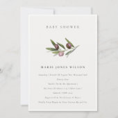 Minimale Baby shower voor olijfaftakking Bedankkaart (Voorkant)