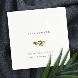 Minimale Baby shower voor zwart-wittinvertakking Servet