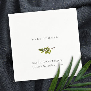 Minimale Baby shower voor zwart-wittinvertakking Servet