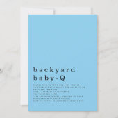 Minimale Baby voor achtertuin Q BBQ Shower Blue Kaart (Voorkant)