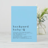 Minimale Baby voor achtertuin Q BBQ Shower Blue Kaart (Staand voorkant)