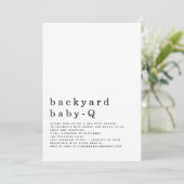 Minimale Baby voor achtertuin - Q BBQ-Shower Kaart (Staand voorkant)