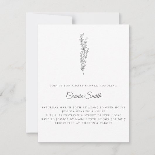 Minimale babyschoeisel kaart (Voorkant)