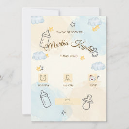 Minimale babyshower uitnodiging